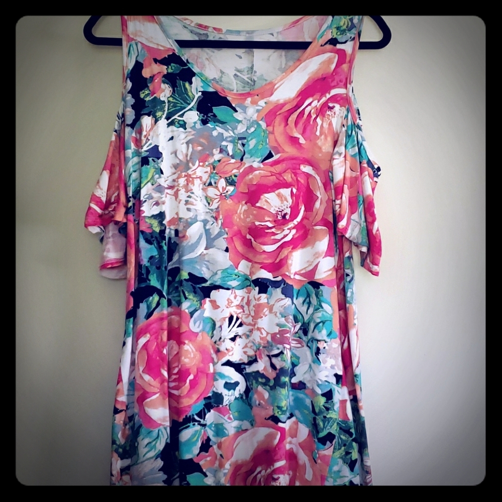 Womens Floral cold shoulder Blouse